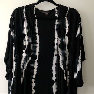 FEVER Tye-Dye Cardigan | Kimono Black and White